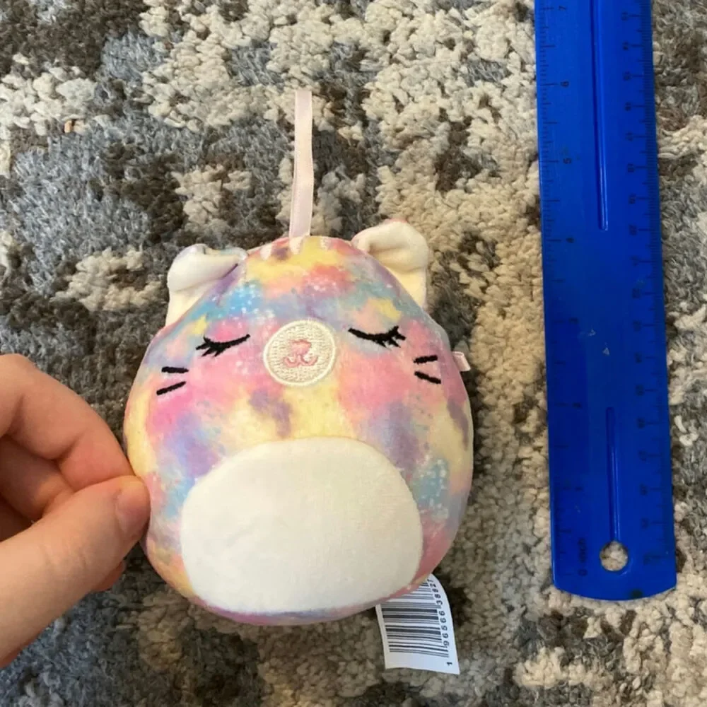 Squishmallows Erika Christmas 2023 Ornament 4” Tie-Dye Plush Cat Kelly Toy Pink
